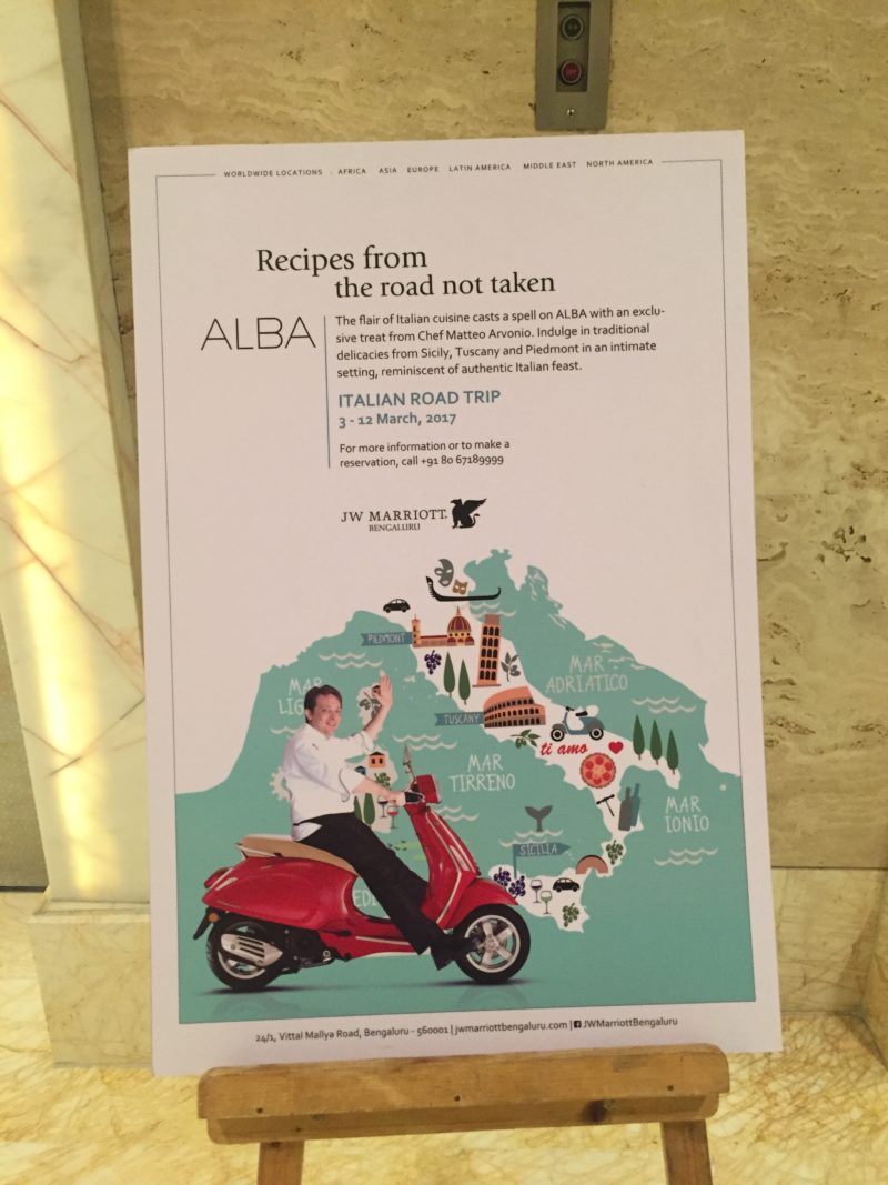 Alba at JW Marriot Bangalore presents “Road Trip to Italy”with Chef Matteo